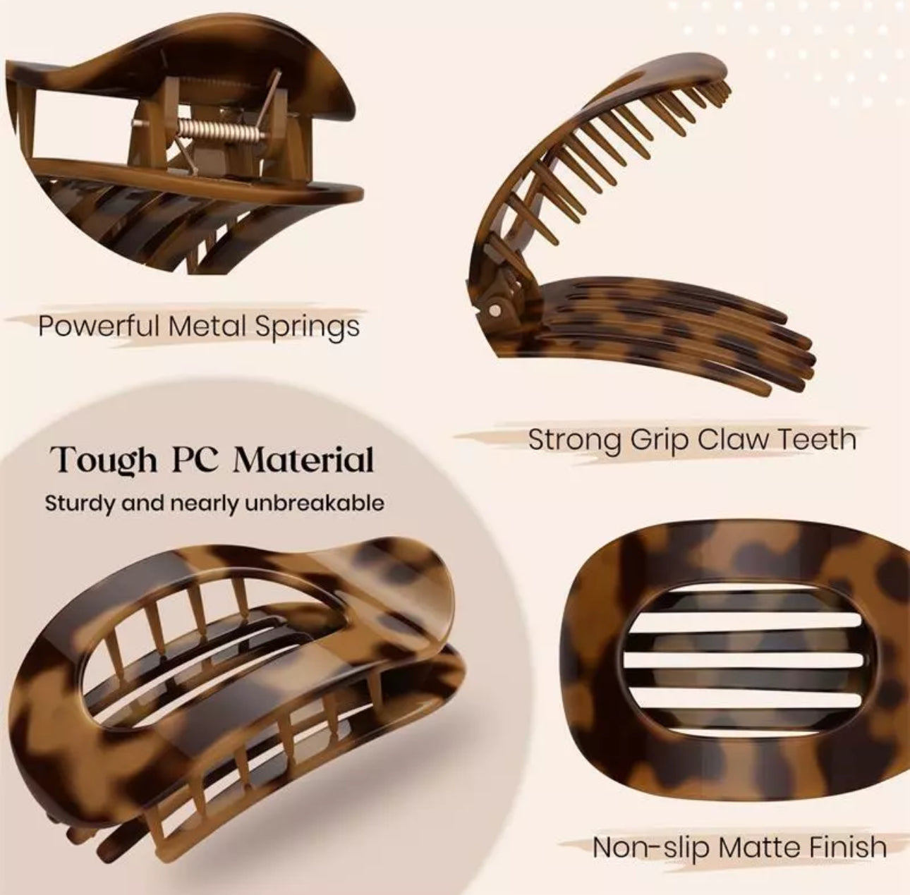 4pcs Flat Claw Clips