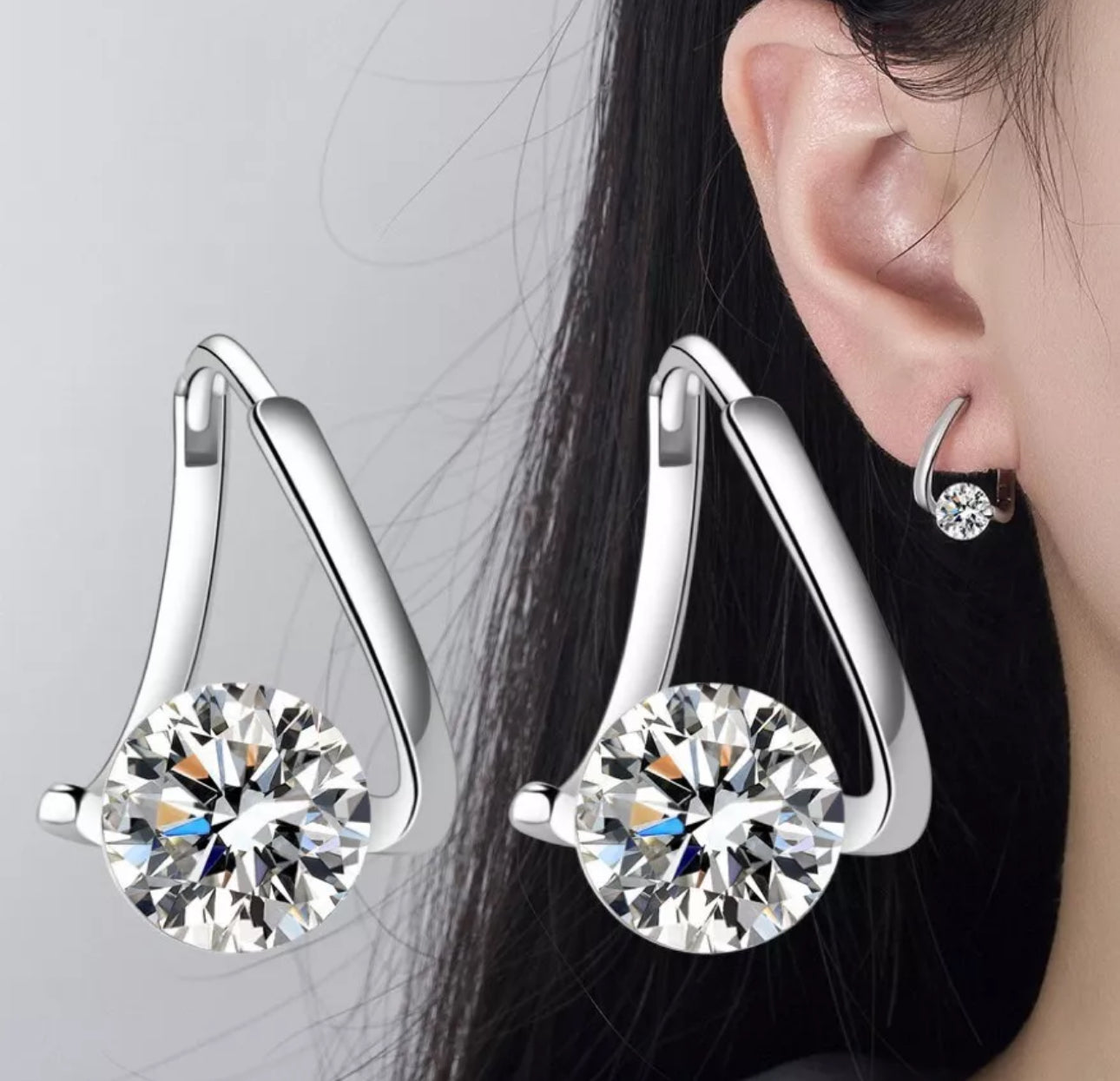 Elegant Crystal Hoop Earrings