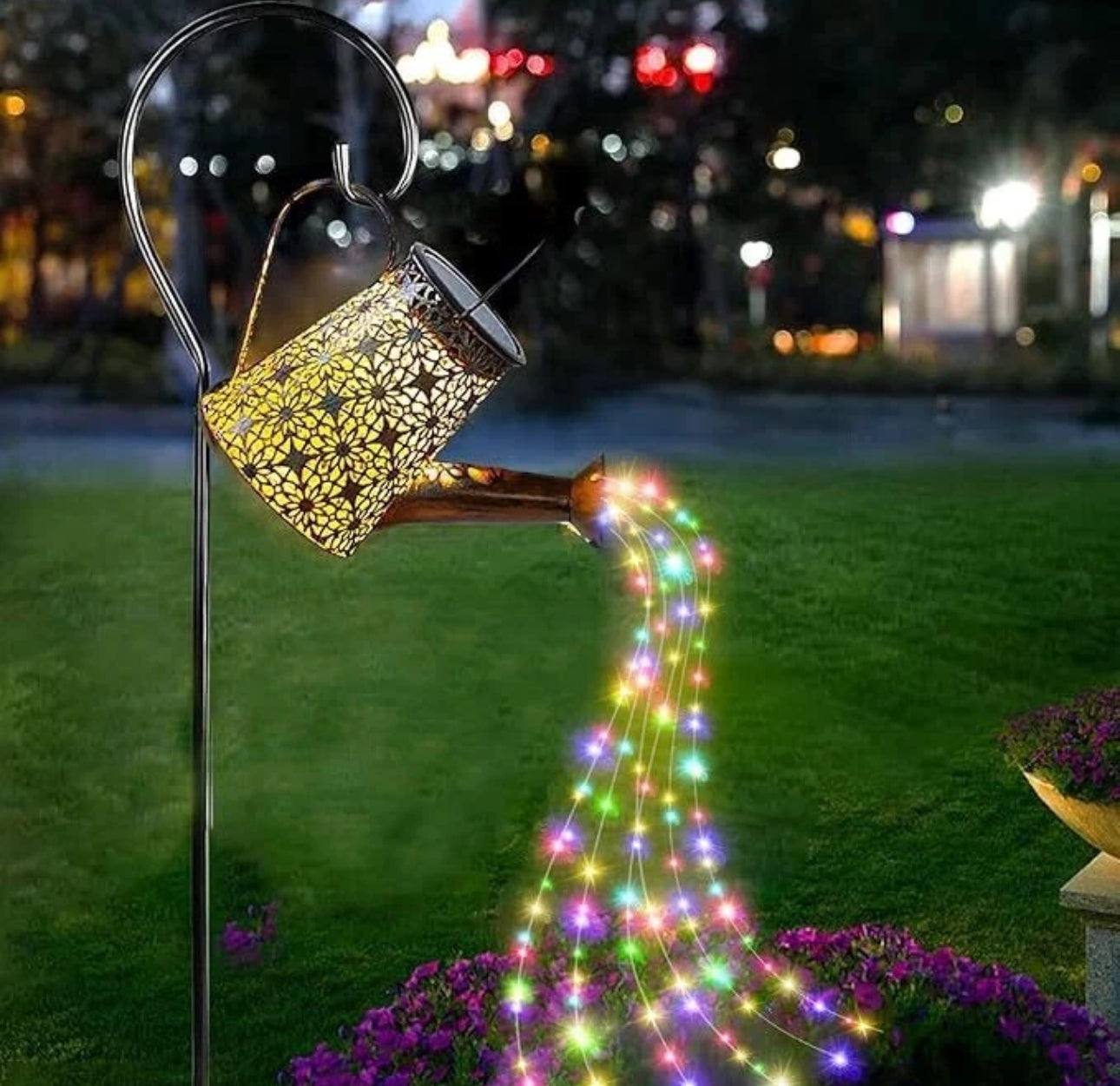 Solar 90 LED Watering Can Stake Light