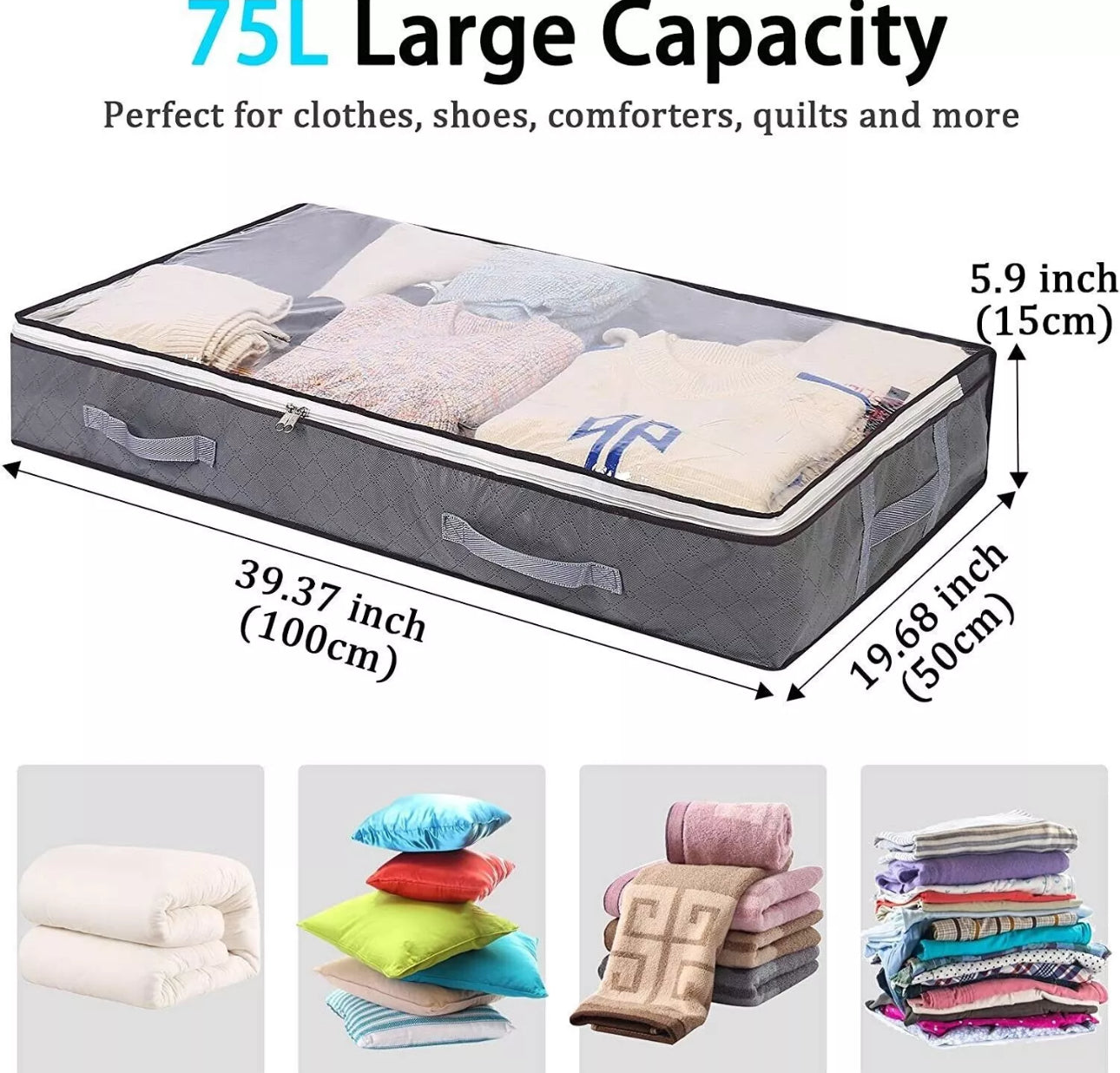 2x Under Bed Storage Bags