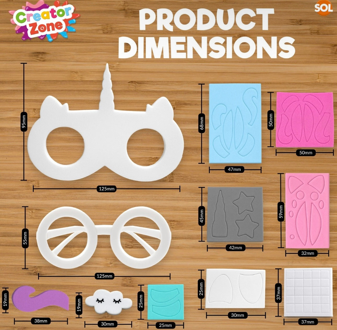 2pk Make Your Own Unicorn Sunglasses Kit