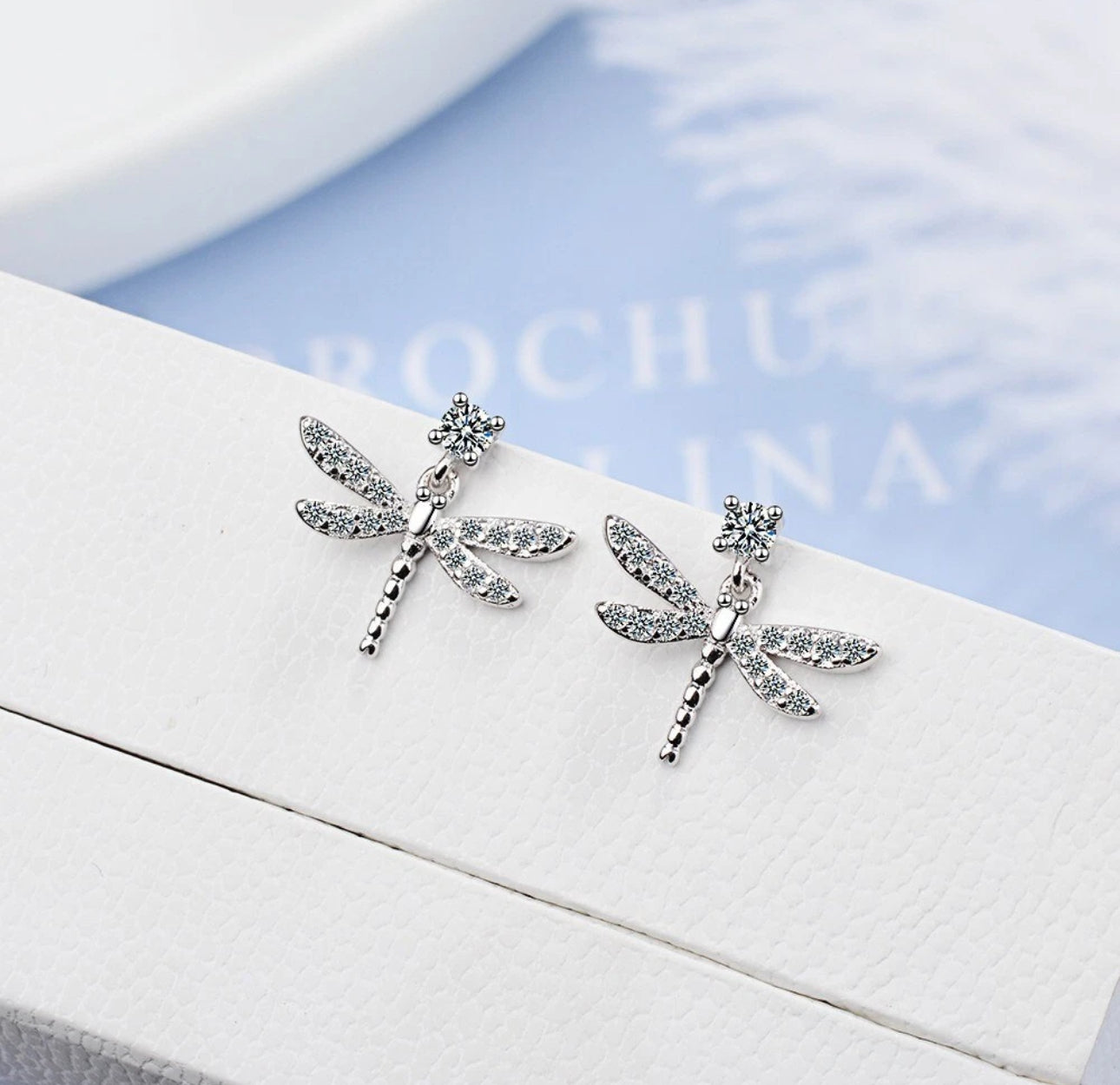 Crystal Dragonfly Earrings