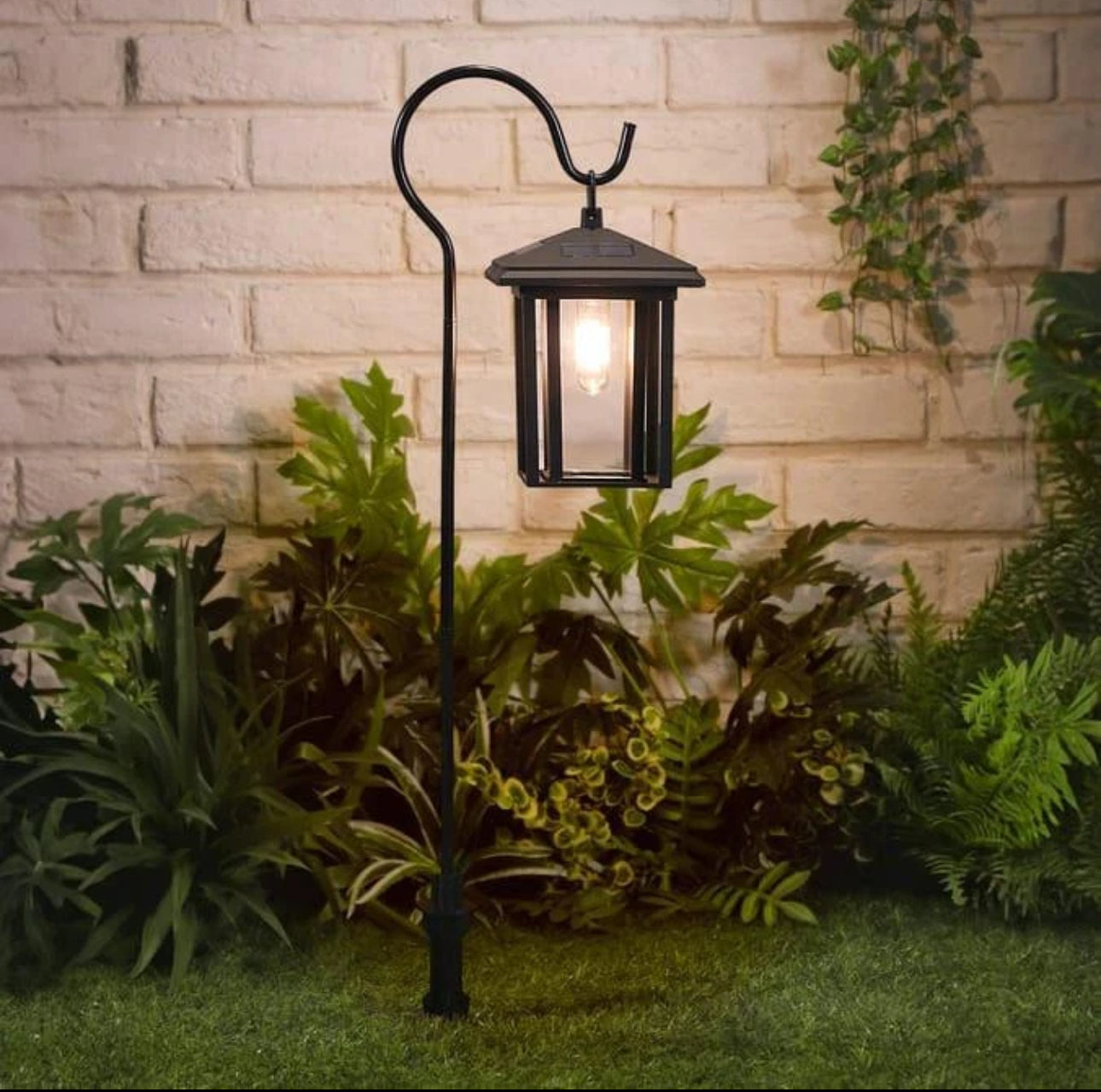2x Solar Classic LED Shepherd Hook Hanging Lanterns
