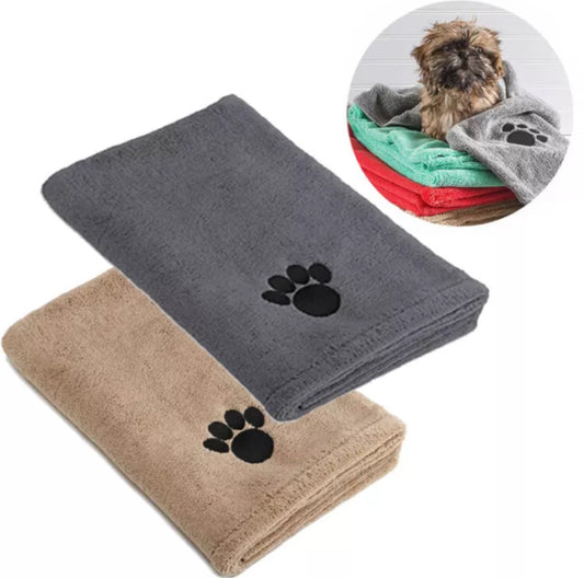 2pk Super Absorbent Microfibre Pet Towels