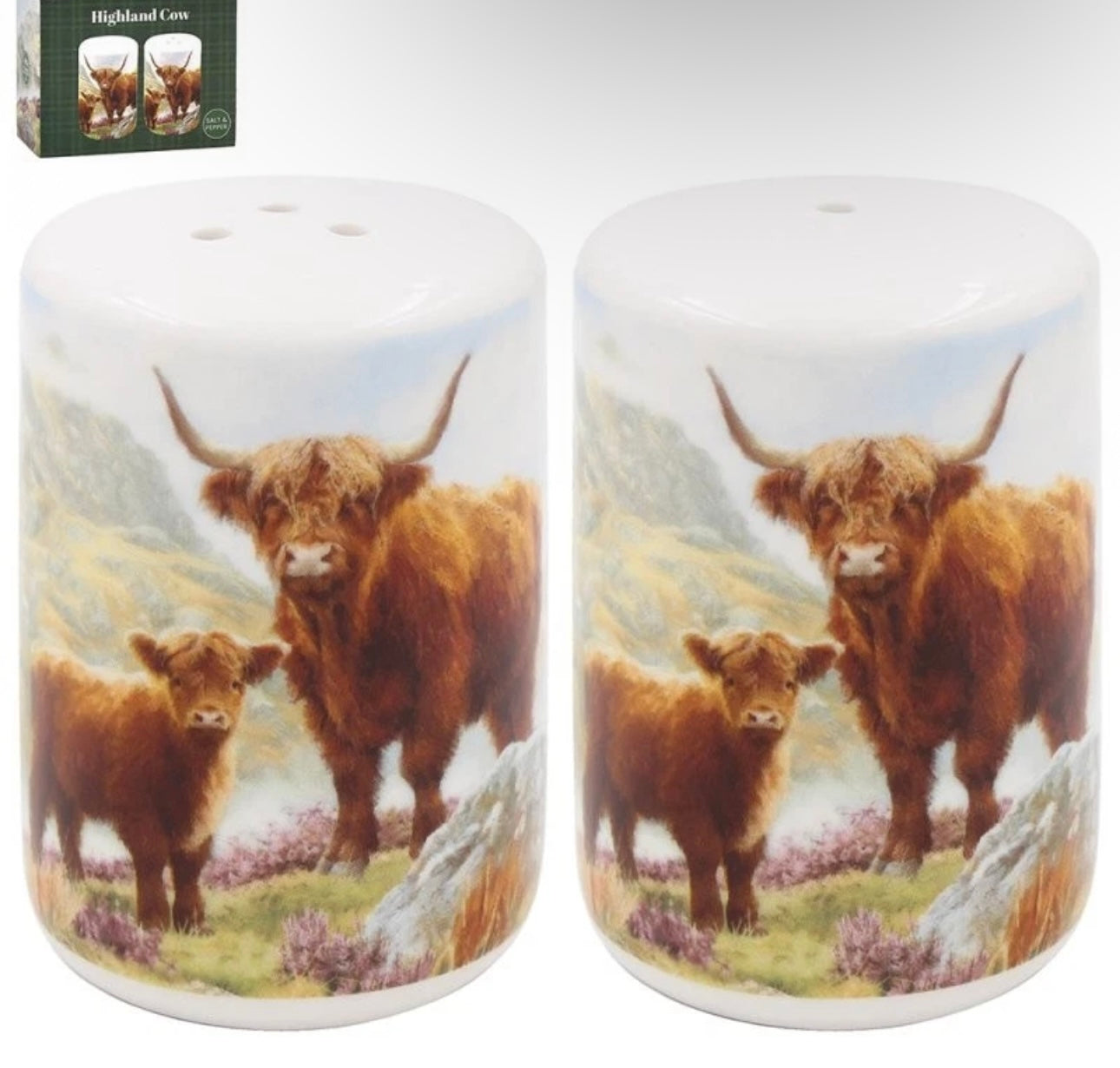 Highland Coo Salt & Pepper Shakers