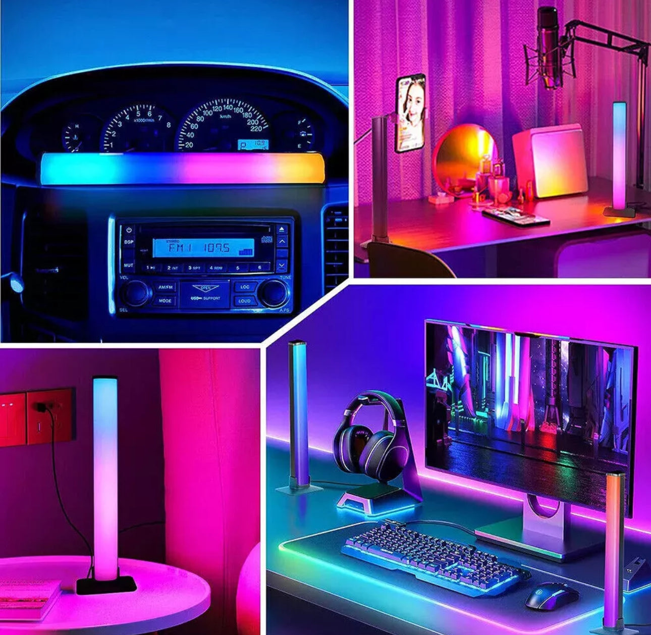 2x RGB LED Light Bars For Gaming