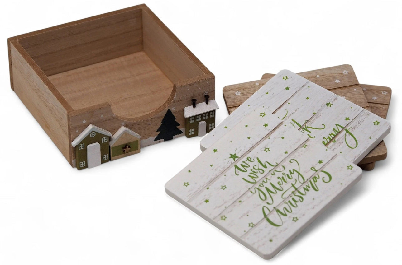 Scandinavian Wooden Coaster Set x4