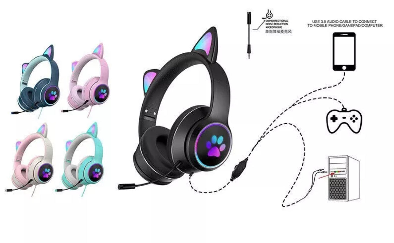 Cat Eared Gaming Headset