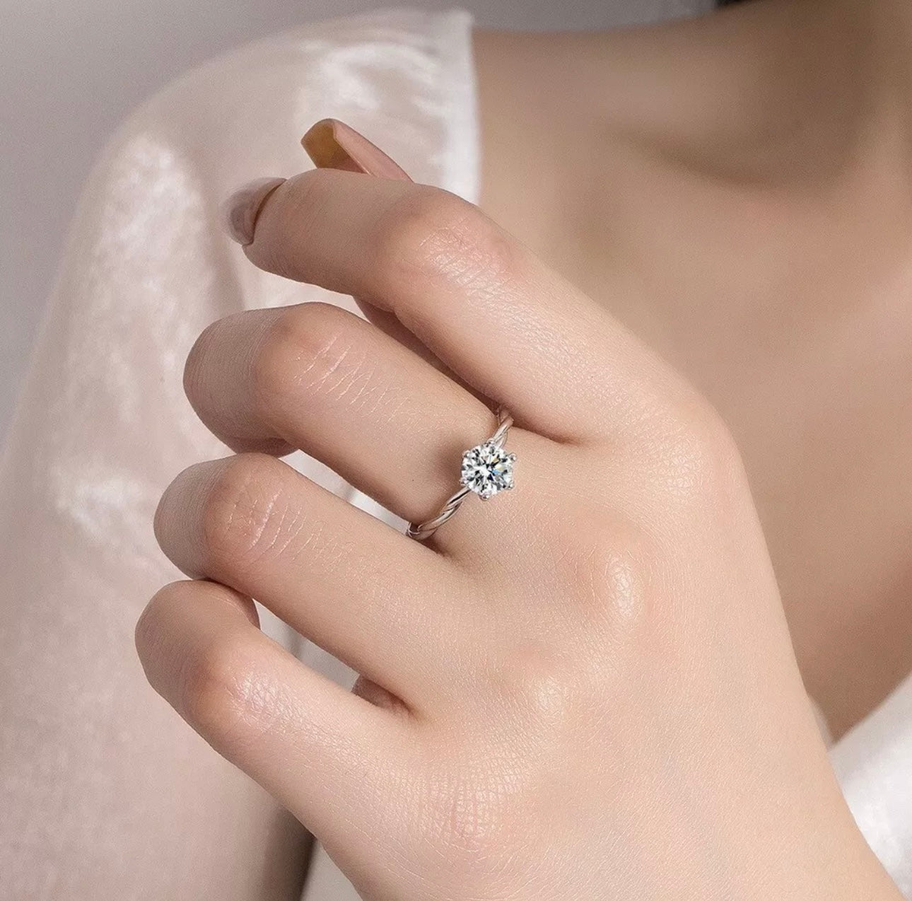 Adjustable Twist Crystal Ring