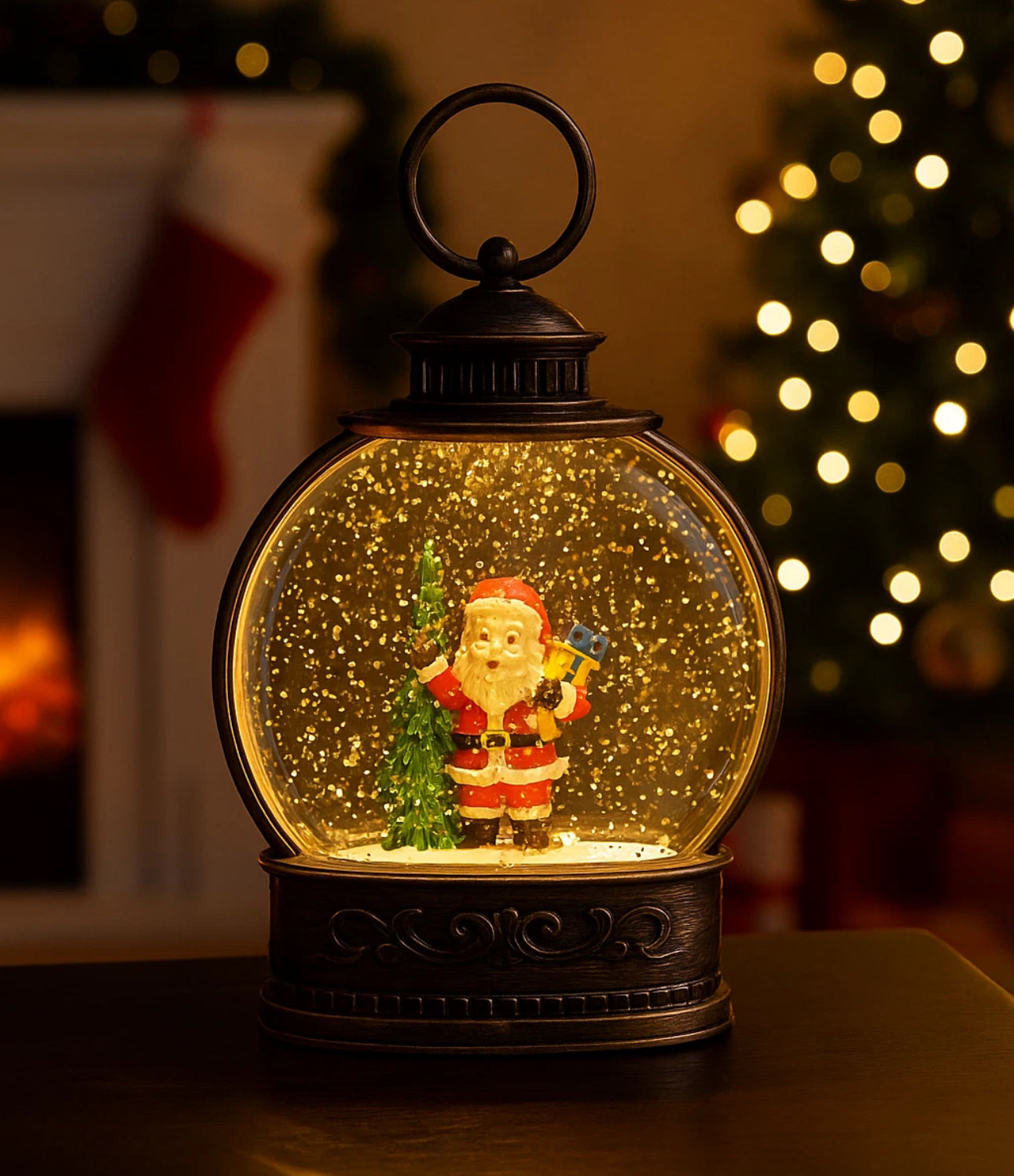 LED Santa Snow Globe