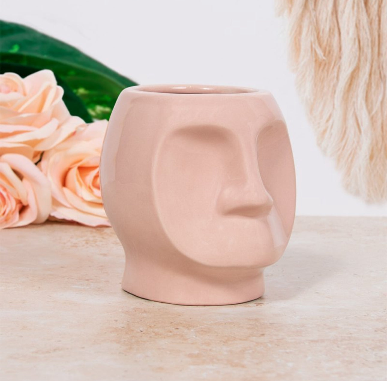 Ceramic Face Shaped Planter