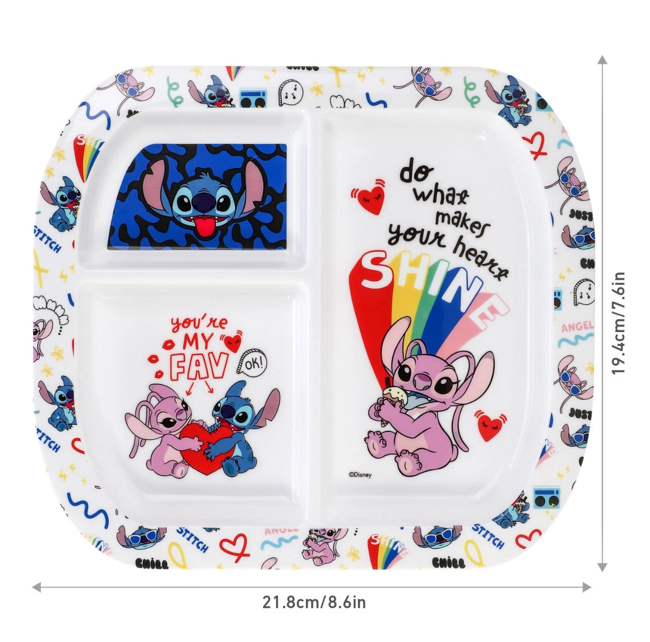 Blue & Pink Alien Sectioned Plate