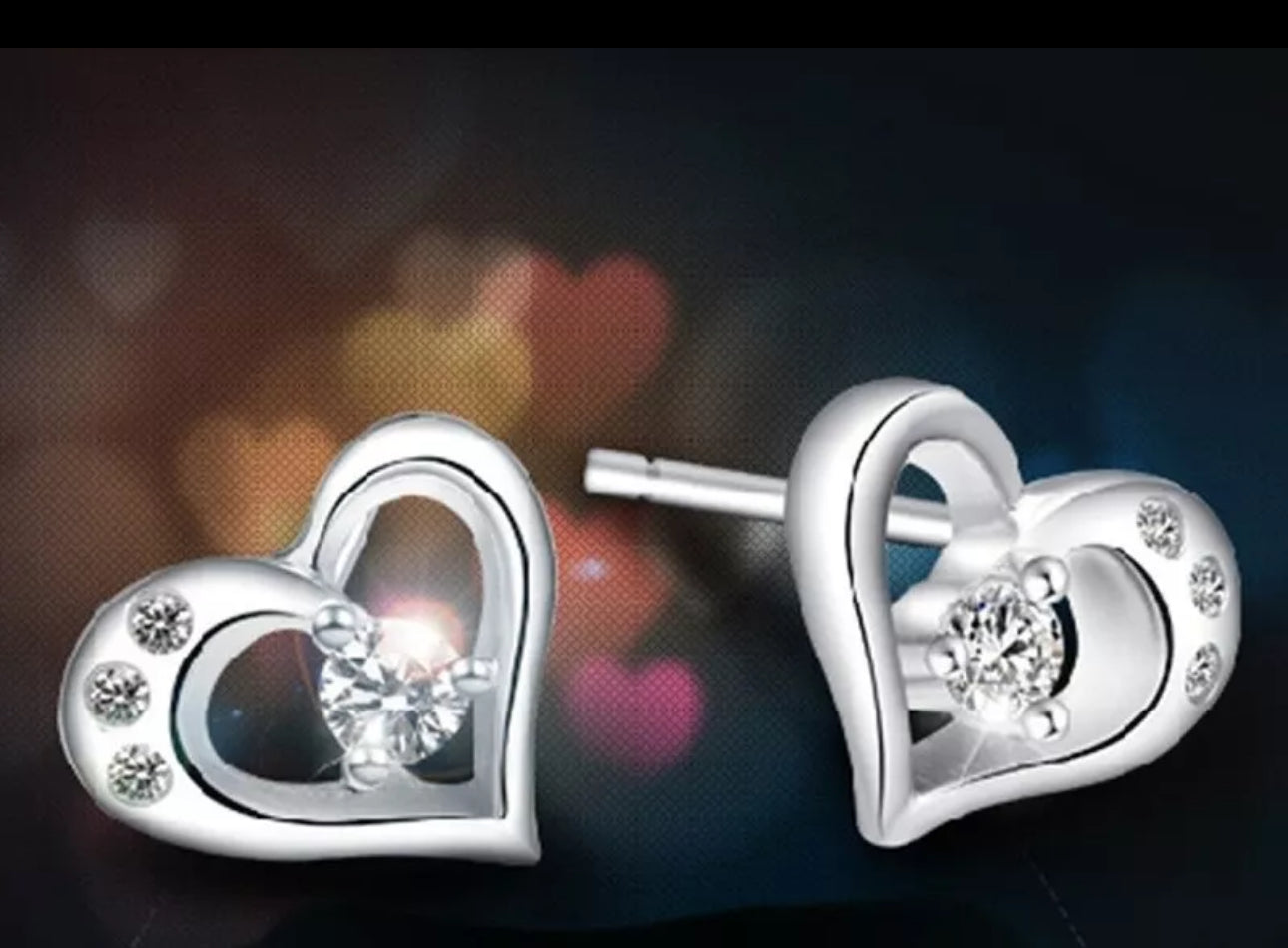 Silver Open Heart Earrings
