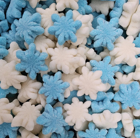 1kg Blue & White Sugared Snowflake Sweets