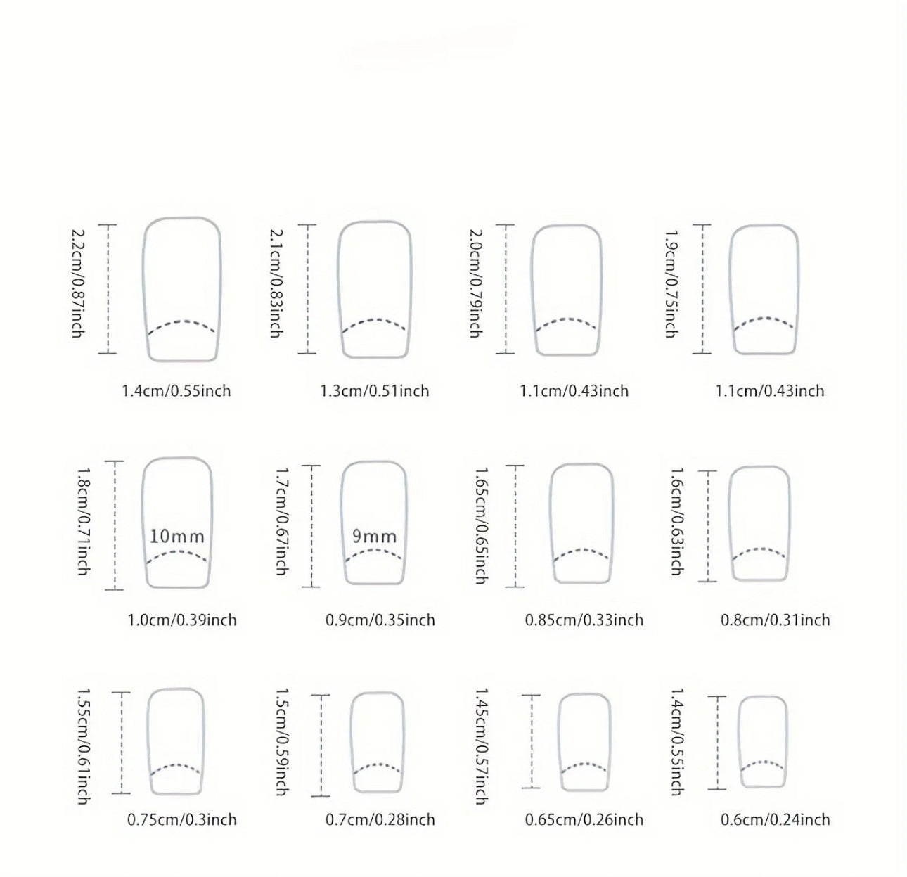 Black & Silver Flame Short Square False Nails 24pc