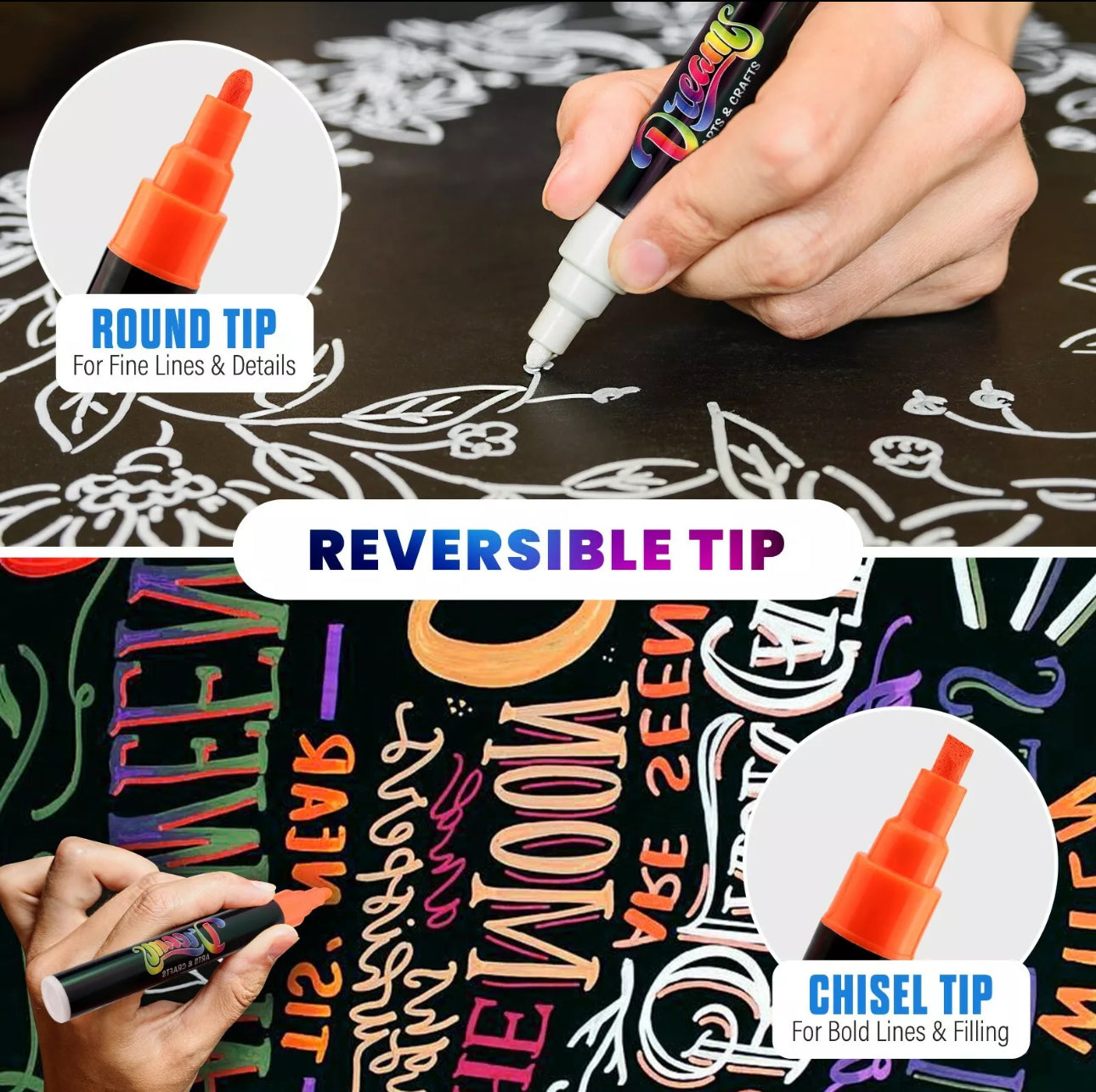 8pc Neon Liquid Chalk Markers