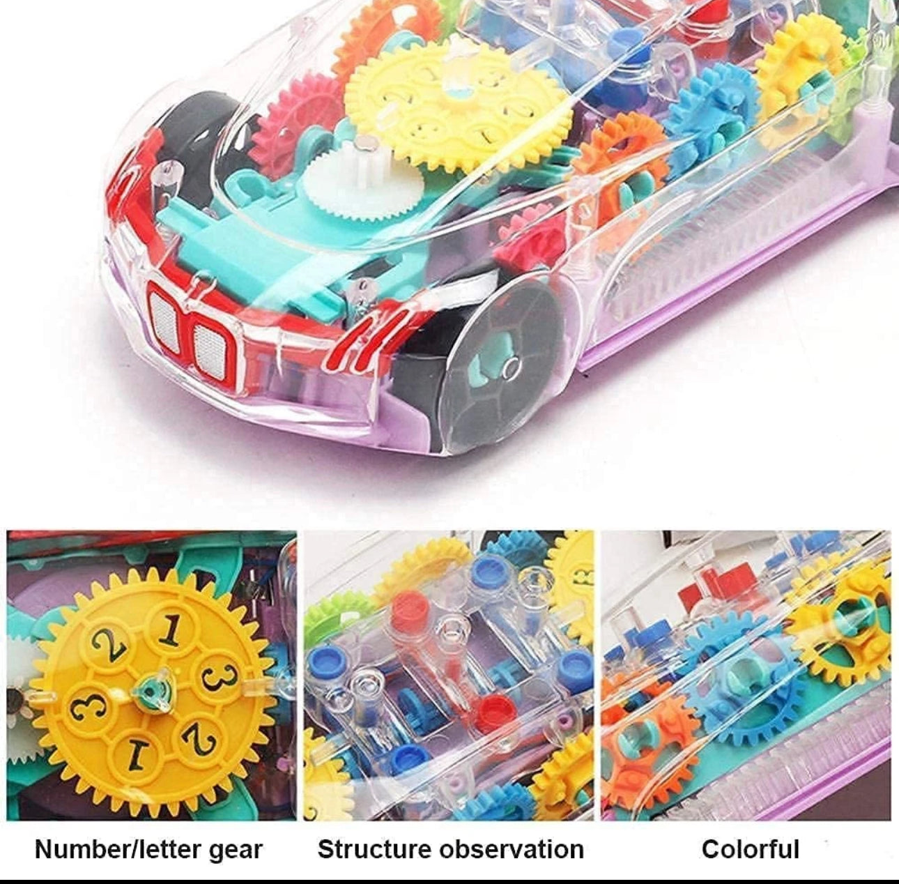 Transparent Car With Gears, Lights & Sounds