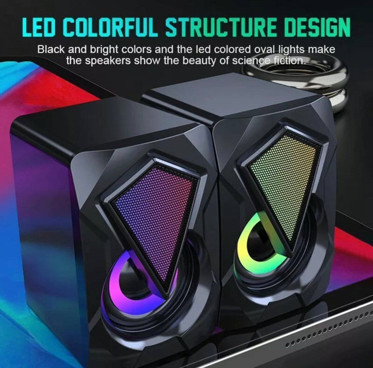 2pc Portable Multimedia Speakers For Gaming