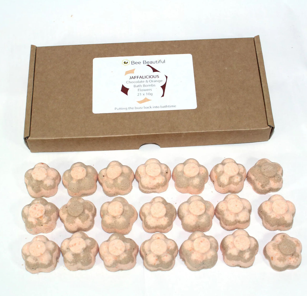 21pc Mini Flower Bath Bombs Chocolate Orange Scented