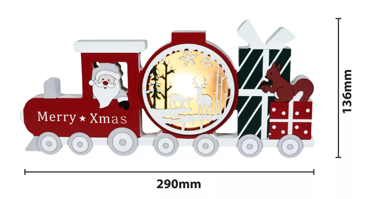 Light Up Wooden Christmas Train