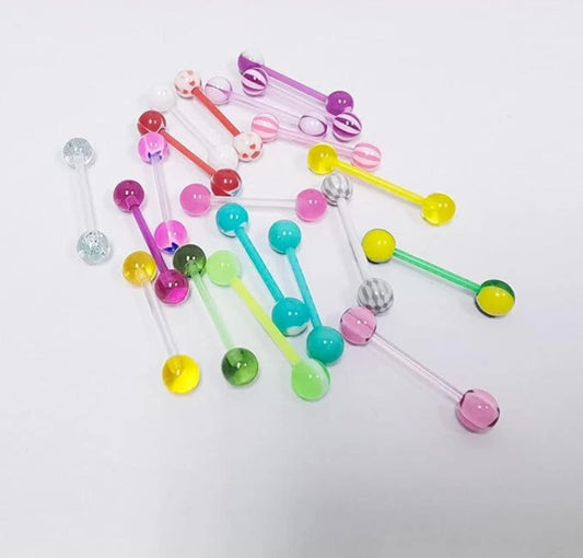 20pcs Acrylic Tongue Piercing Jewellery