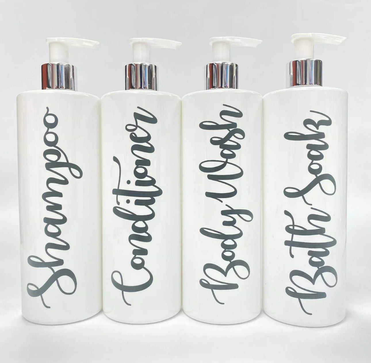 Personalised Bathroom Pump Bottles Set of 5