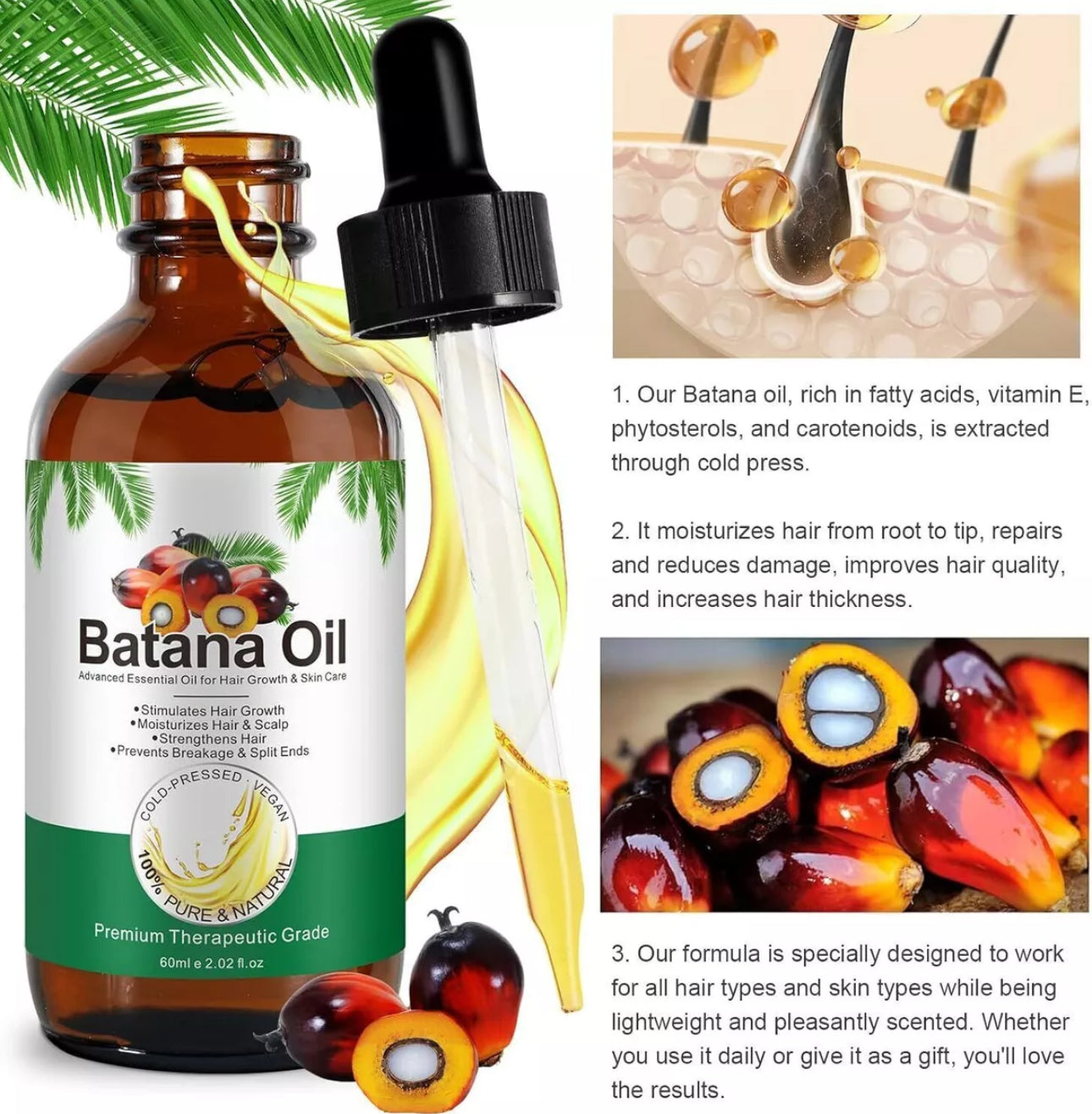 60ml Batana Oil Hair Growth Oil