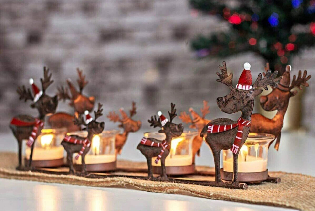 Reindeer Candle Holder Decoration