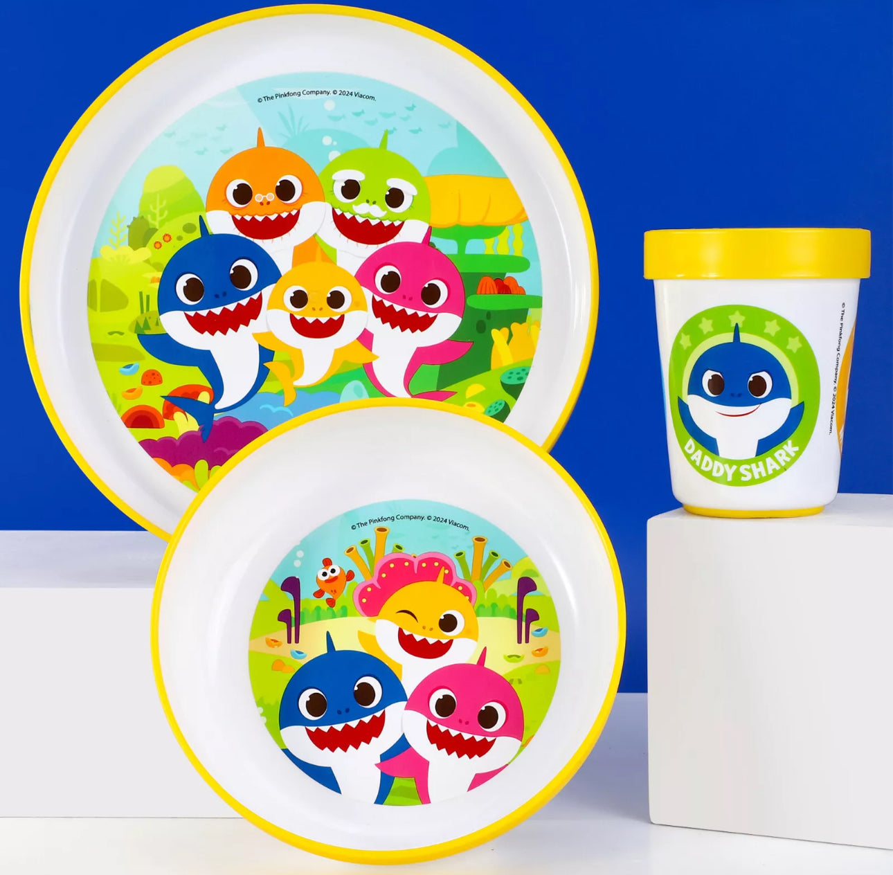 3pcs Family Shark Dinnerware Set