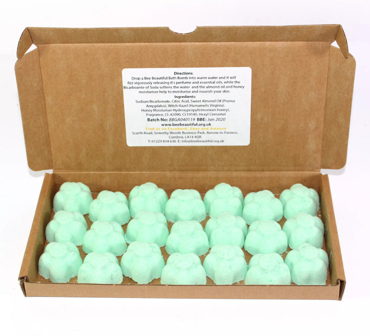 21pc Mini Flower Bath Bombs Green Apple Scented