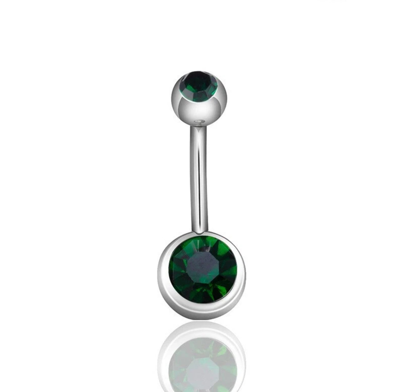 Coloured Crystal Belly Button Bar