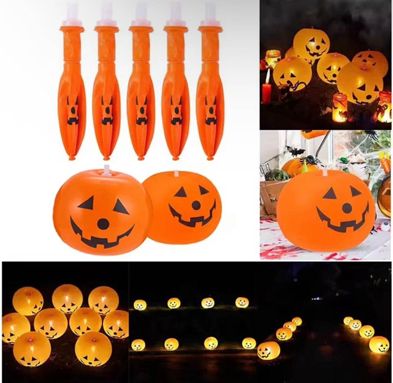 10pc Inflatable Pumpkins With LED