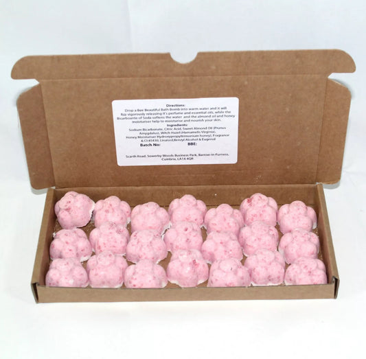 21pc Mini Flower Bath Bombs Strawberries & Cream Scented