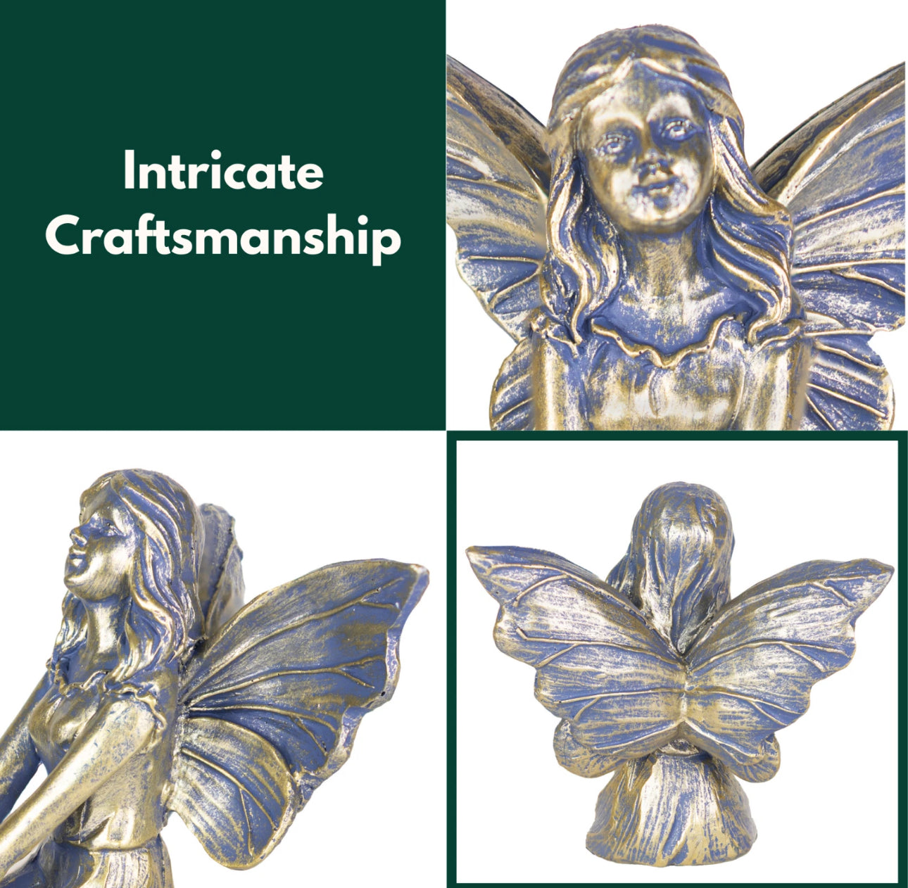 2pc Bronze Garden Fairies