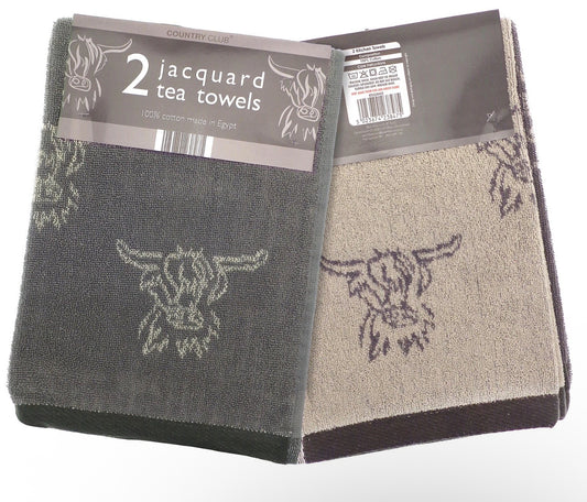 2pk Highland Coo Jacquard Tea Towels
