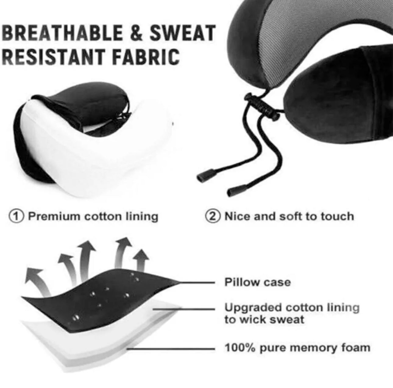 U-Shaped Memory Foam Travel Pillow