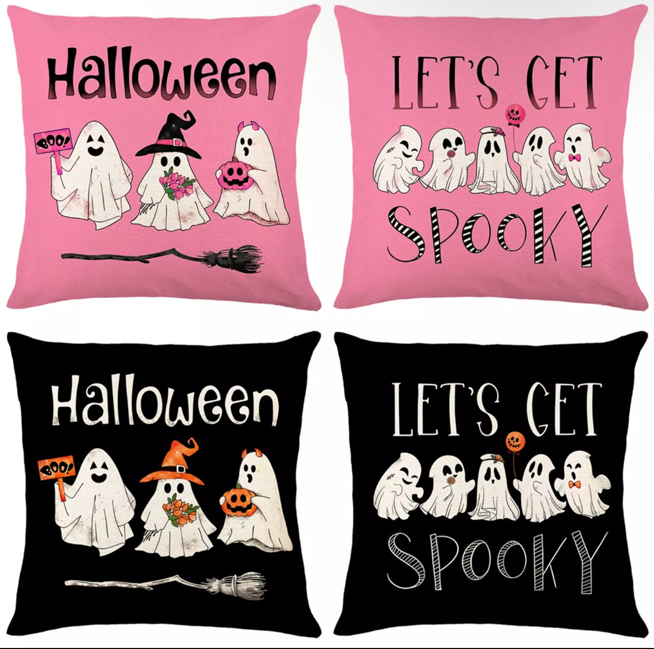 4x Halloween Cushion Covers