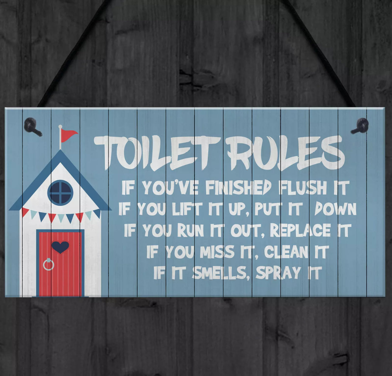 Nautical Themed Toilet Rules Plaque