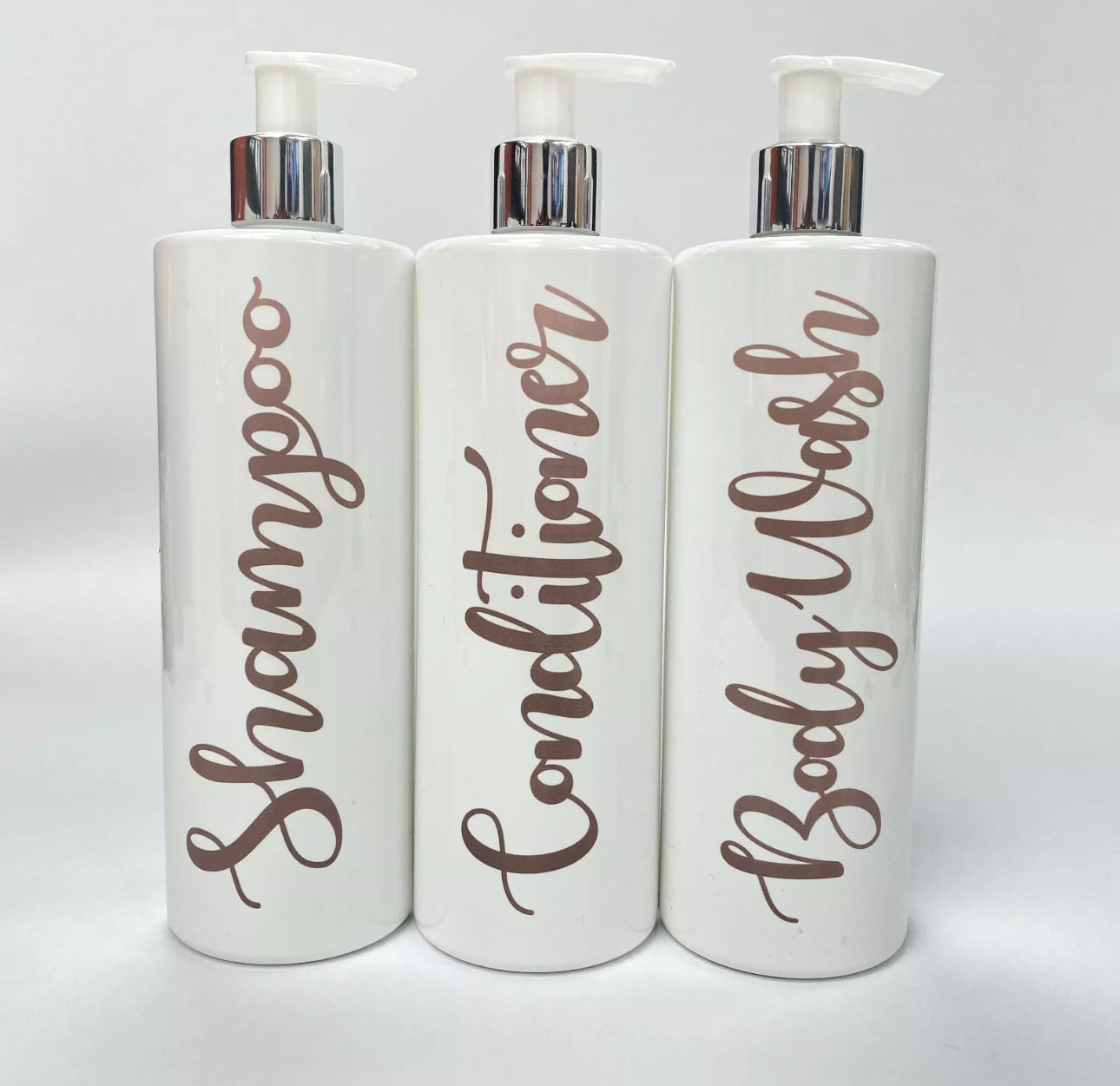 Personalised Bathroom Pump Bottles Set of 5