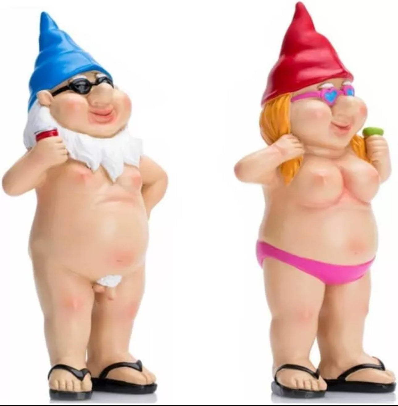 1pair Naughty Nude Garden Gnomes