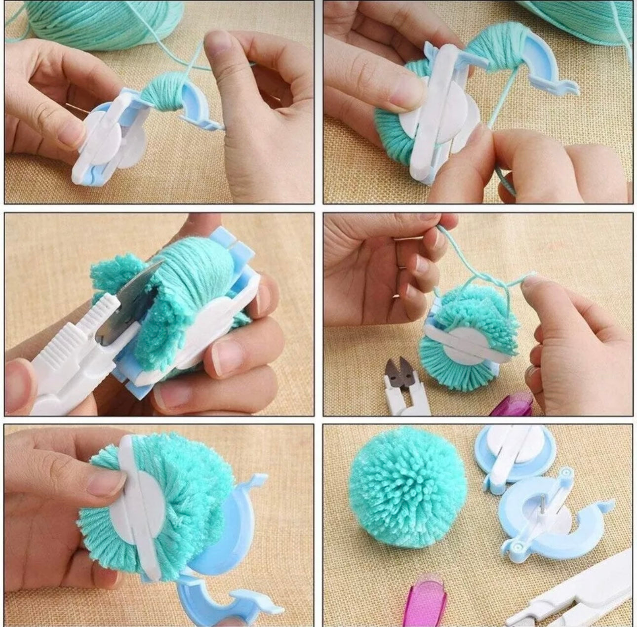4pc Plastic Pom-Pom Maker Kit