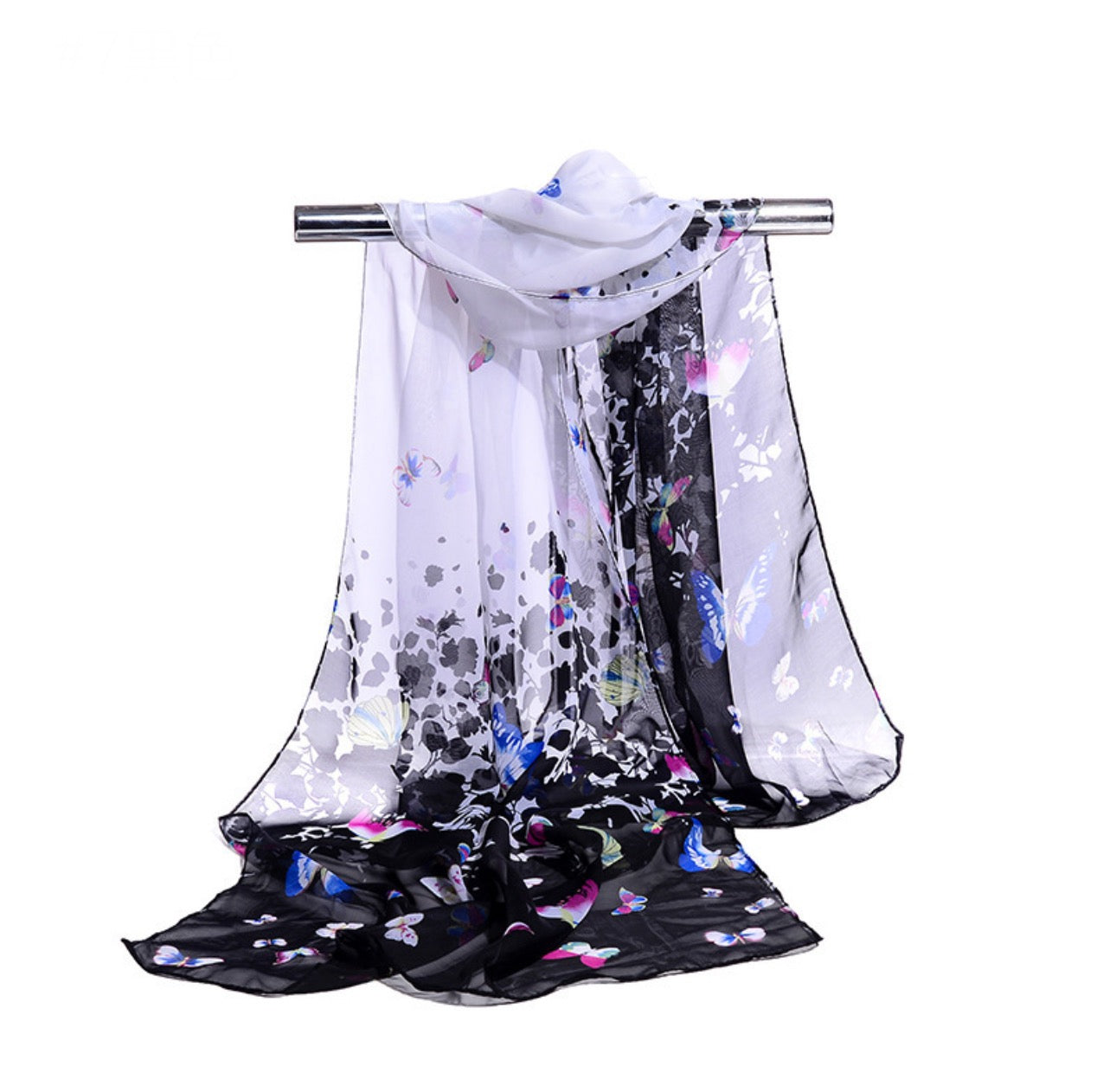 Ladies Butterfly Print Chiffon Scarf