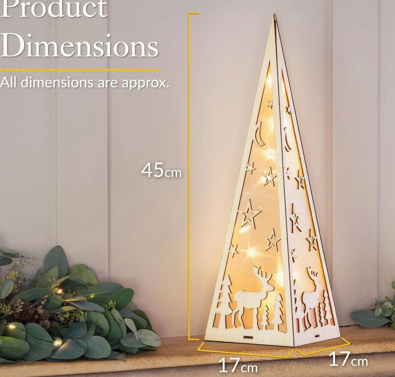 Light Up Wooden Christmas Pyramid