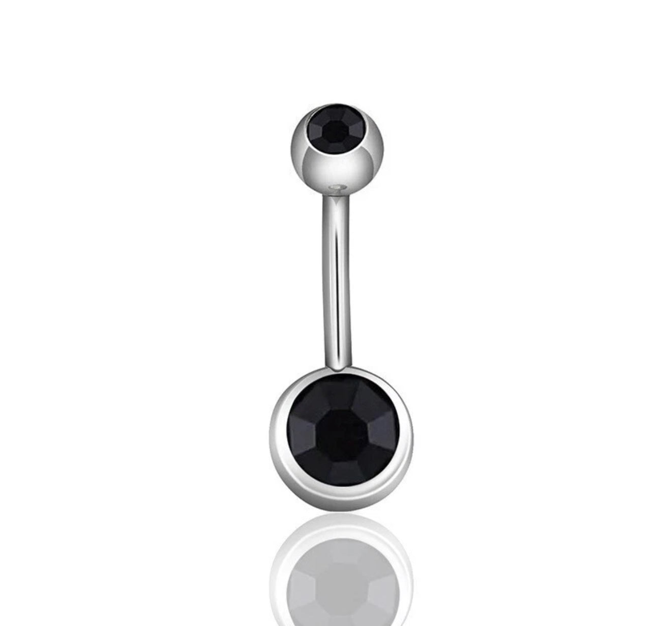 Coloured Crystal Belly Button Bar