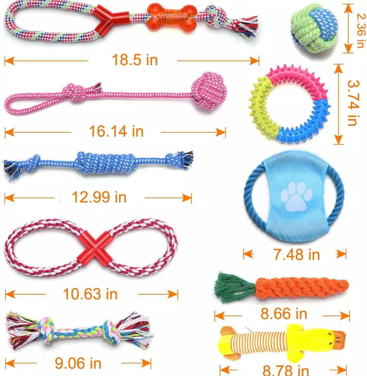 15pc Dog Chew Toys