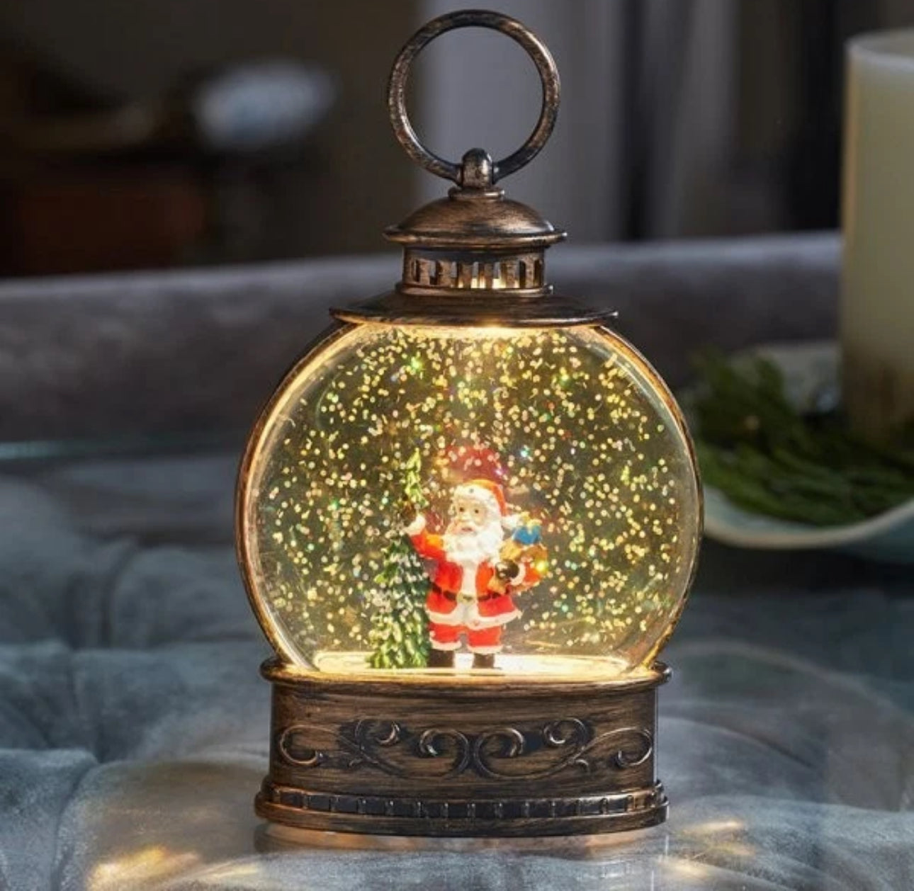 LED Santa Snow Globe