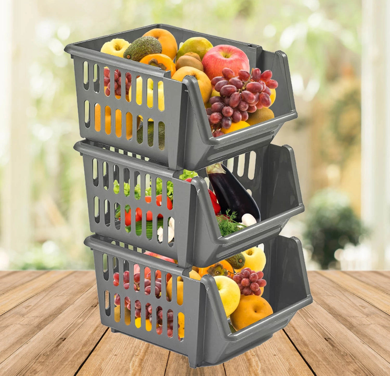 Small 3 Tier Stackable Kitchen Storage