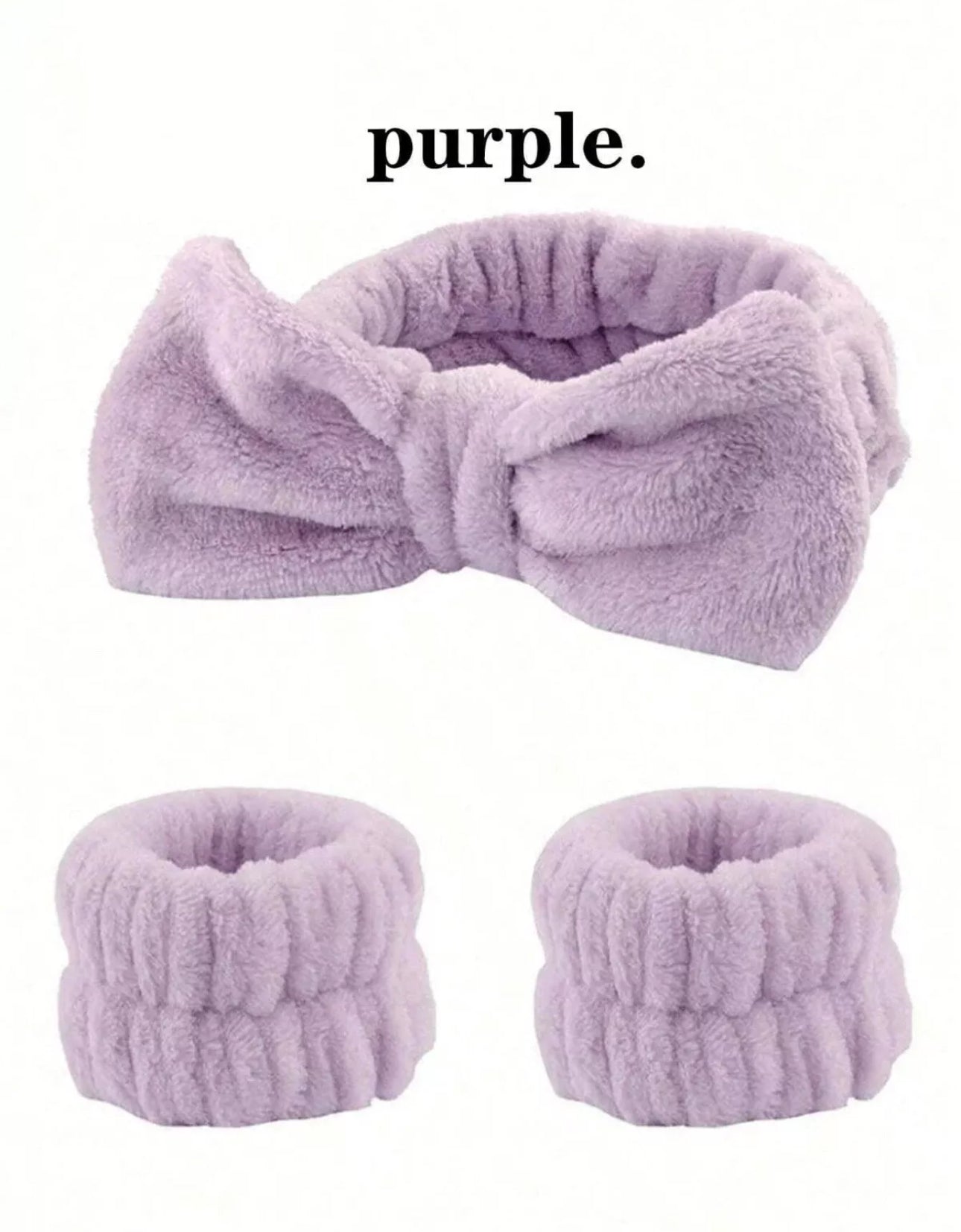 3pcs Spa Headband/ Wristband Face Wash Set