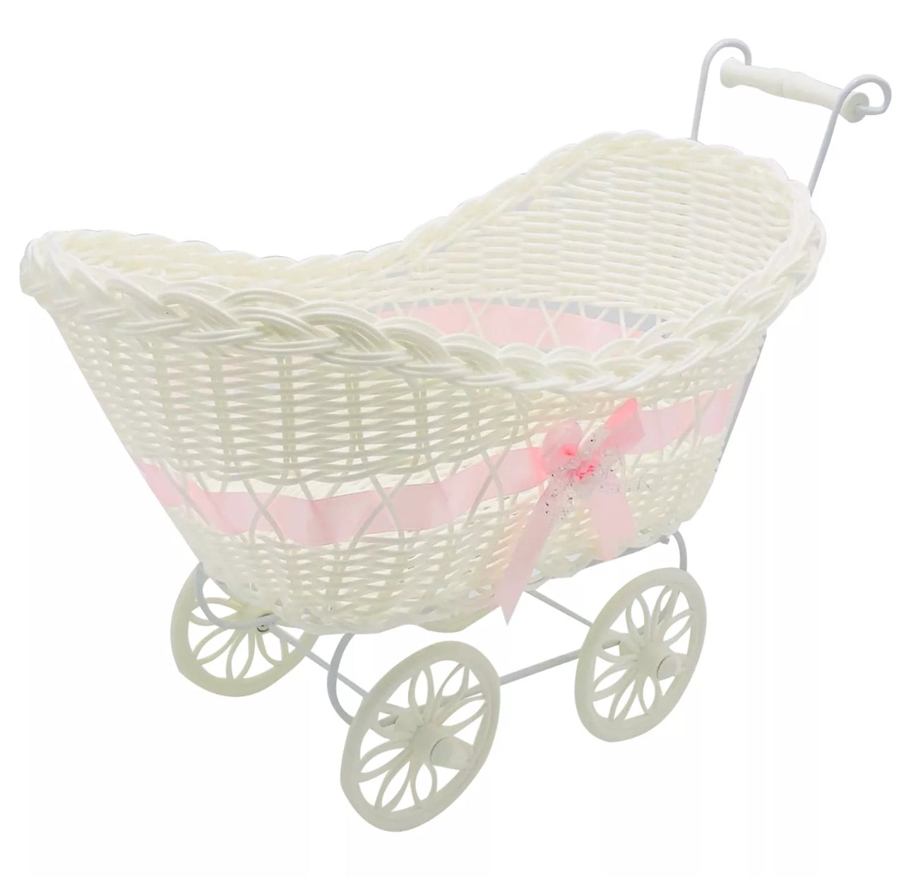 Pram Shaped Wicker Basket For Hampers (Basket only)