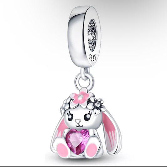Cute Pink Bunny Charm